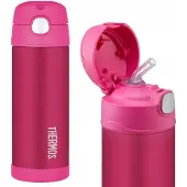 Thermos Kinder Drinkfles met Rietje - Roze, 470ml