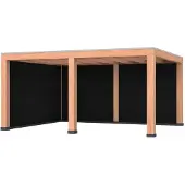 Westwood Douglas overkapping, 500 x 400, met zwarte achterwand en zijwand, Modern Plus