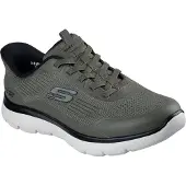 SKECHERS Summits Leyter Textiel Heren Sneakers Olijf/Zwart