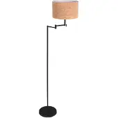 Steinhauer Zwarte vloerlamp Bella met kurk kap Ø30cm