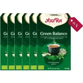 Yogi tea Green Balance - Biologische Groene Thee met Verbena, Munt en Kardemom voor Innerlijke Balans en Vitaliteit - Tray van 6 Stuks