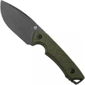 QSP Knife Tiny TOT QS169-B2 Blackwashed 10Cr15MoV OD Green G10, vaststaand mes
