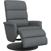 vidaXL Fauteuil verstelbaar met voetensteun kunstleer grijs