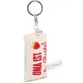 Magni Sleutelhanger mini knuffelkussen "Oma is de beste!" 8 cm met belletje
