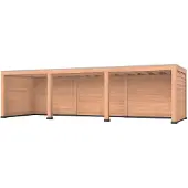 Westwood Douglas overkapping, 900 x 300, met achterwand en twee zijwanden, Modern Plus