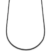 Lucleon Essentials | 3 mm Gunmetal Zwarte Ketting met Vierkante Venetiaanse Schakels