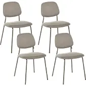 Beliani RILEY - Set van 4 eetkamerstoelen - Taupe - Polyester
