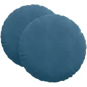 vidaXL Zitkussens 2 st Fluweel Blauw Ø60 x 21 cm