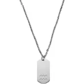 Lucleon Zilverkleurige Stalen Ketting met Sterrenbeeld Waterman