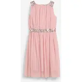 Bonprix Chiffon meisjes jurk met paillettenband maat 152