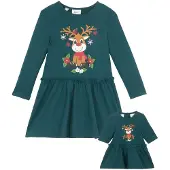 Bonprix Jersey meisjes jurk en poppenjurk van biologisch katoen (2-dlg. set) maat 104/110