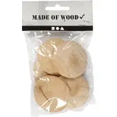 Packlinq Houten knopen, d 50 mm, dikte 10 mm, 5 stuk/ 1 doos