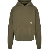 MT Sweatshirt olijfgroen / donkeroranje / wit / eierschaal