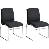 Beliani LECCO - Eetkamerstoel set van 2 - Zwart - Polyester