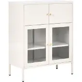 Beliani ESHOLT - Vitrinekast - Lichtbeige - IJzer