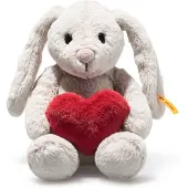 Steiff konijn Hoppie Love, grijs, 16 cm met hart, artikelnummer 081125