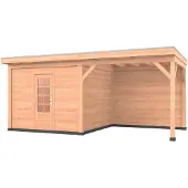 Westwood Douglas overkapping, 600 x 350, met schuur en achterwand, Comfort Plus