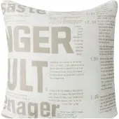 Eurofirany Kussensloop City 40x40 cm Wit met Letters