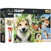 Trefl MEGABOX Puzzel 1500 Stukjes 'Schaddade Hondjes' met Lijm