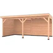 Westwood Douglas overkapping, 600 x 350, met achterwand en zijwand, Comfort Plus