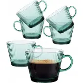 Altom Design Ofelia Glazen Koffiekopjes 410 ml - Set van 6