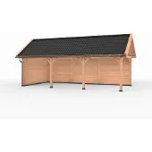 Westwood Douglas overkapping zadeldak, 900 x 400, met achterwand en zijwand, Ruiter Premium