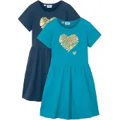 Bonprix Jersey jurk van biologisch katoen (set van 2) maat 152/158