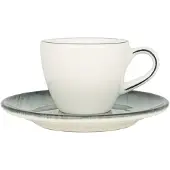 Bonna Espresso kopjes & schotel madera porselein set van 6
