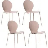 Beliani MILOS - Tuinstoel set van 4 - Beige - Kunststof