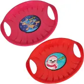 KOTARBAU 2 Glijschotel, Sneeuwschijf, Kunststof, 60 cm, Roze & Rood, Sneeuw Slee, met Handgrepen, voor Kinderen en Volwassenen, Schotel Slee Plastic, Bobsleeën, Sneeuwglijder, Duurzaam