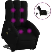 vidaXL Sta-op-massagestoel elektrisch verstelbaar stof zwart