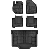 Frogum Proline – Auto vloermattenset + kofferbakmat – Perfecte pasvorm – Geurloos TPE – Hoge beschermrand