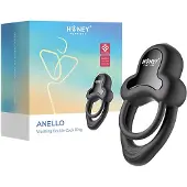 HoneyPlayBox Box Anello - App-gestuurde vibrerende penis- en teeltring voor mannen (zwart)