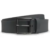 BOSS Leren Riem Ther-Tx_Sz35 Leather Belt W85 Dark Grey Donkergrijs
