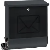 Burg wachter Wandbrievenbus Lucenta 2701 - Staal - Antraciet - 38x42,5x11,5 Cm
