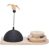 Designed By Lotte Krabbol en Speeltoren Maia - Kattenspeelgoed - Hout - Zwart/Bruin - 50x24,5x38 cm