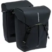 New Looxs Sports Double - Dubbele Fietstas - Geschikt voor elke Bagagedrager - Bevestiging met Riempjes - Waterdicht door Regenhoes (inclusief) - 40 Liter - Zwart