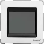 Danfoss thermostaat met touchscreen voor de regeling van elektrische vloerverwarming, type sensor: ruimte en vloer, zuiverwit RAL 9010, 1 stuk.