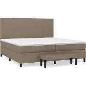 vidaXL Boxspring met matras stof taupe 200x200 cm