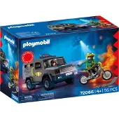 Playmobil City Action SWAT-voertuig | Met politieagent, criminele motor en spijkerband | Kinderspeelgoed voor kinderen vanaf 4 jaar | 72066