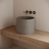 Ideavit Betonnen vrijstaande wastafel rond idea.grande-d5 39x30 cm donkergrijs