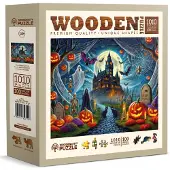 Wooden City Houten Puzzel 1000 Stukjes - Geesten en Pompoenen Nacht