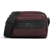 HUGO Crossbodytas van keperstof met metalen tweedelig logo