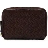 Manfield Bruine leren portemonnee | Maat Onesize
