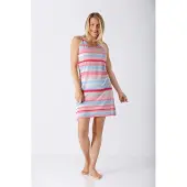 Hajo Roze blauw gestreept nachthemd | Maat 40/42
