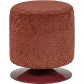 Woood Islen Poef Met Draaivoet - Bouclé - Bordeauxrood - 47x39x39