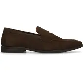 Manfield Donkerbruine suède loafers | Maat 40