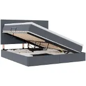 vidaXL Opslag bed met matras Donkergrijs 180 x 200 cm Fluweel