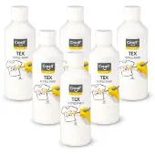 Creall Textielverf creall tex wit 250ml | Fles a 250 milliliter | 6 stuks