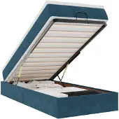 vidaXL Ottoman bed met matras 90x200cm fluweel donkerblauw